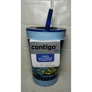 New Kids Contigo Leak & Spill-Proof Tumbler, 14oz, Blue Nautical Fish, BPA-Free,